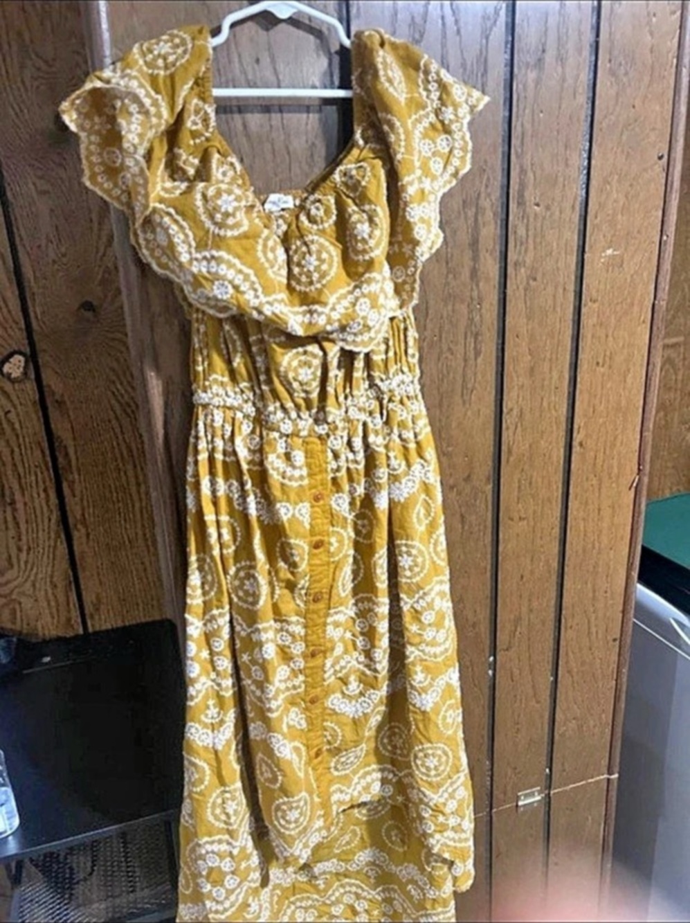 Paisley Maxi Dress in Yellow & White Like New